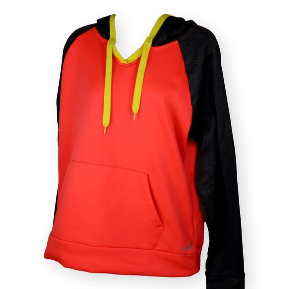 BCG Womens Performance Coral Pink Gray Colorblock Hoodie L - Picture 2 of 7